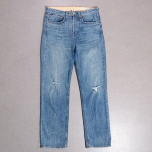 Rag & Bone Maya High Rise Ankle Straight Stretch Jeans Orian Blue Distressed 26